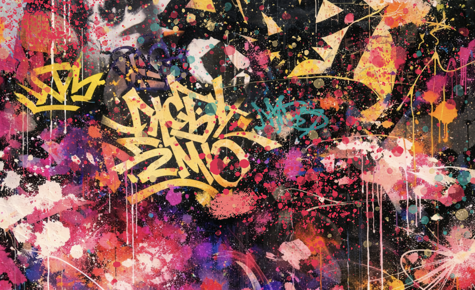 Abstrakt kunst i grafitti stil 