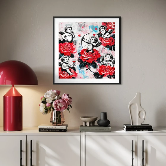 Street art Rino Larsen Kunst Grafikk. Tittel Amor