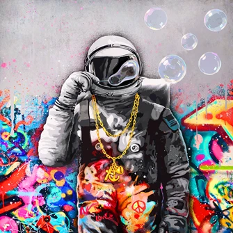 Street art Rino Larsen Kunst trykk. Tittel Breathe