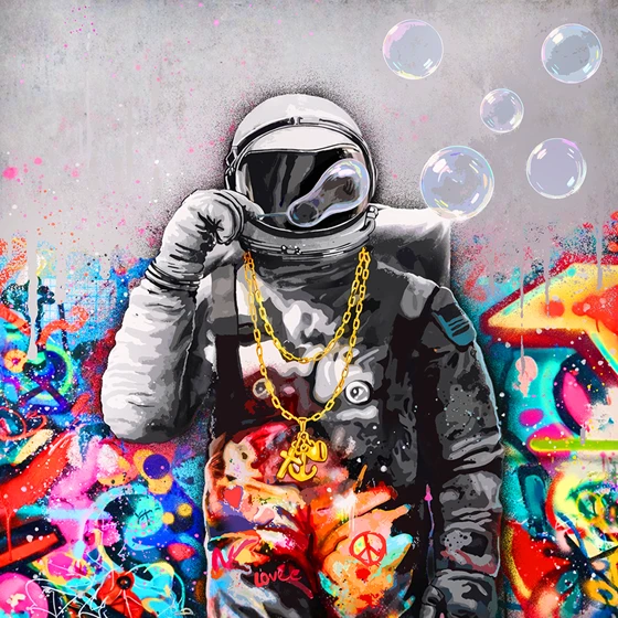 Street art Rino Larsen Kunst trykk. Tittel Breathe