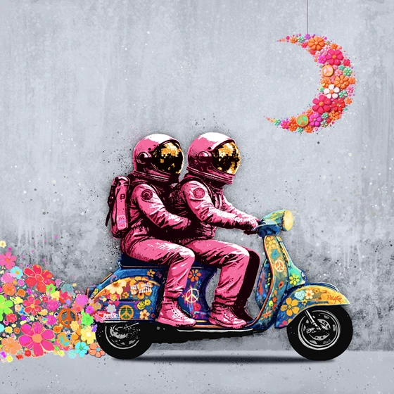 Street art Rino Larsen Kunst trykk. Tittel Joyride