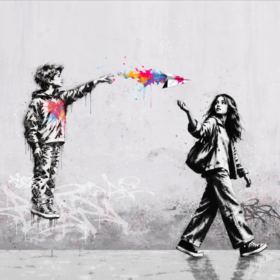 Grafikk. Gatekunst i street art stil. Rino Lansen. Norsk kunstner fra Oslo.
