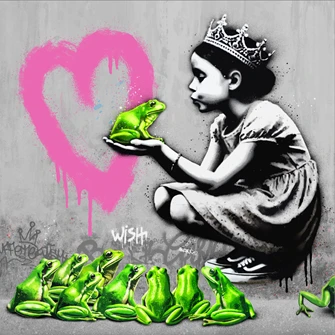 Wish, street art kunst Litografi DGA Rino Larsen